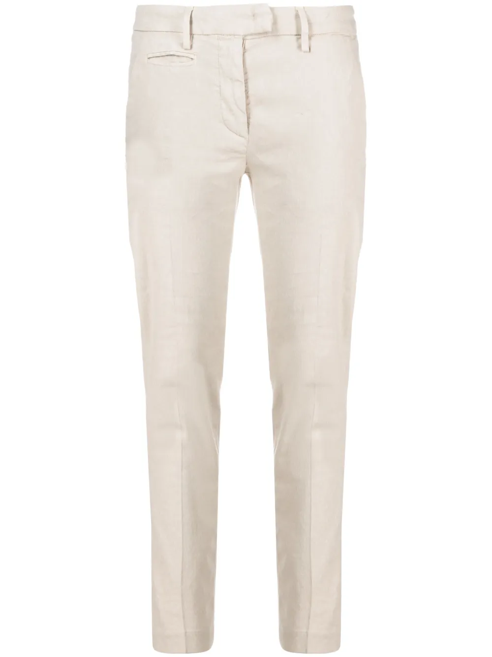 Dondup Slim Cropped Trousers In Neutrals