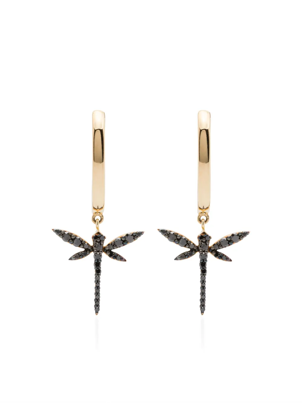 Anapsara aretes Small Dragonfly en oro amarillo de 18kt con diamantes | dorado | Image 1