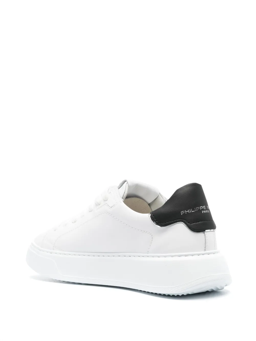 Shop Philippe Model Paris Temple Leather Low-top Sneakers In Weiss