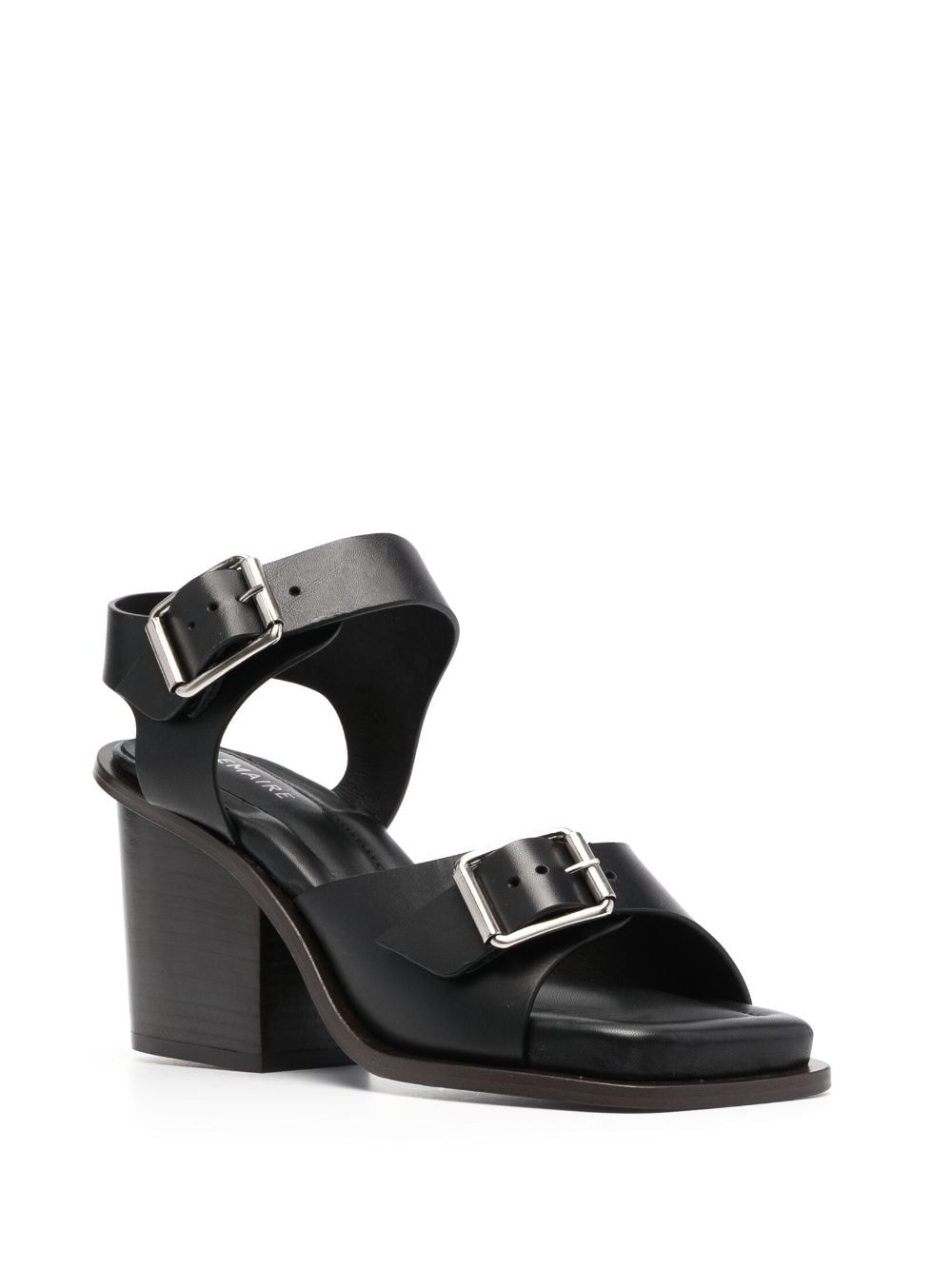 Shop Lemaire 80mm Leather Sandals In Black