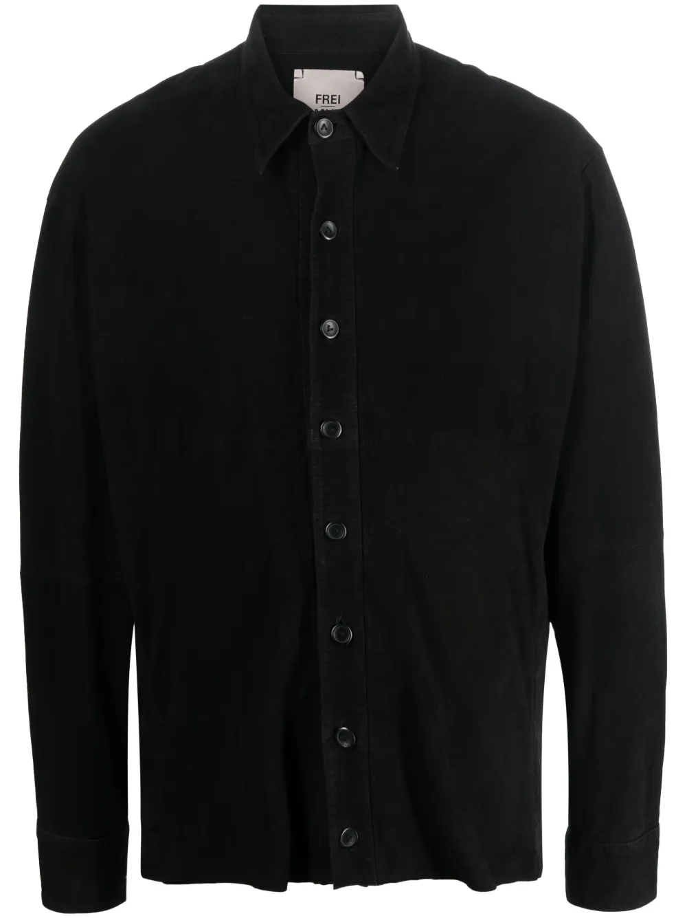 Frei-mut Distressed-effect Leather Shirt In Black