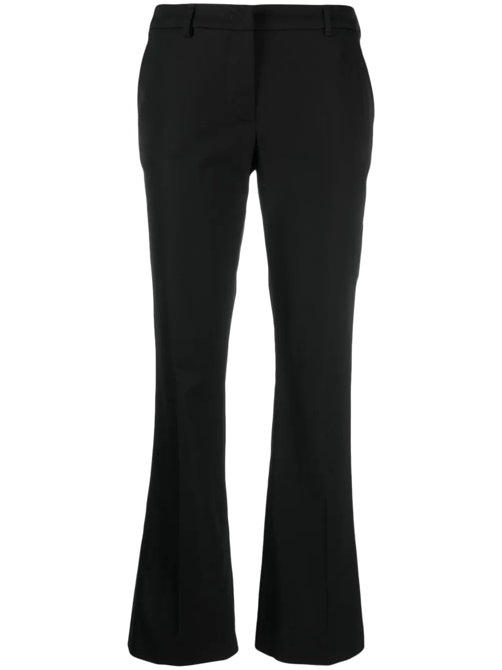 Pt Torino Flared Concealed-fastening Trousers In Black