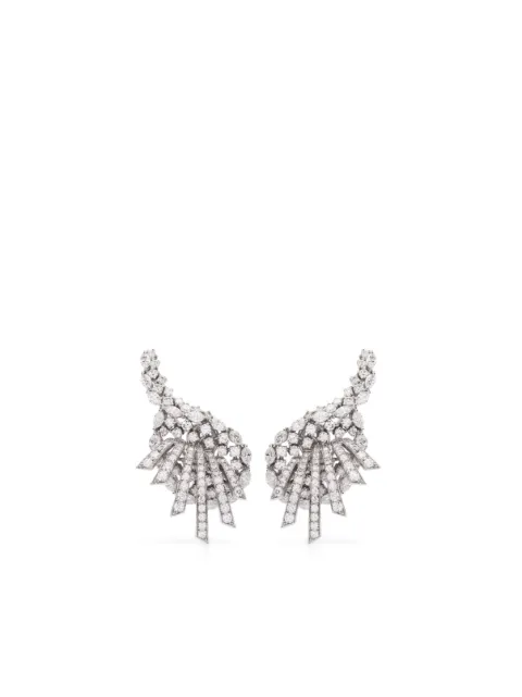 Yeprem aretes Y-Coutur en oro blanco de 18kt con diamantes