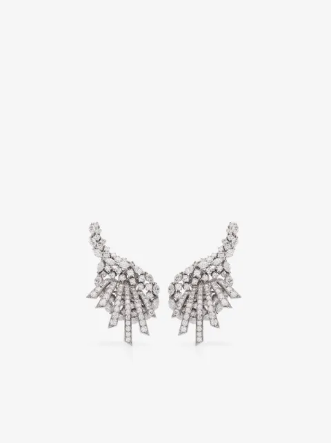 Yeprem aretes Y-Coutur en oro blanco de 18kt con diamantes