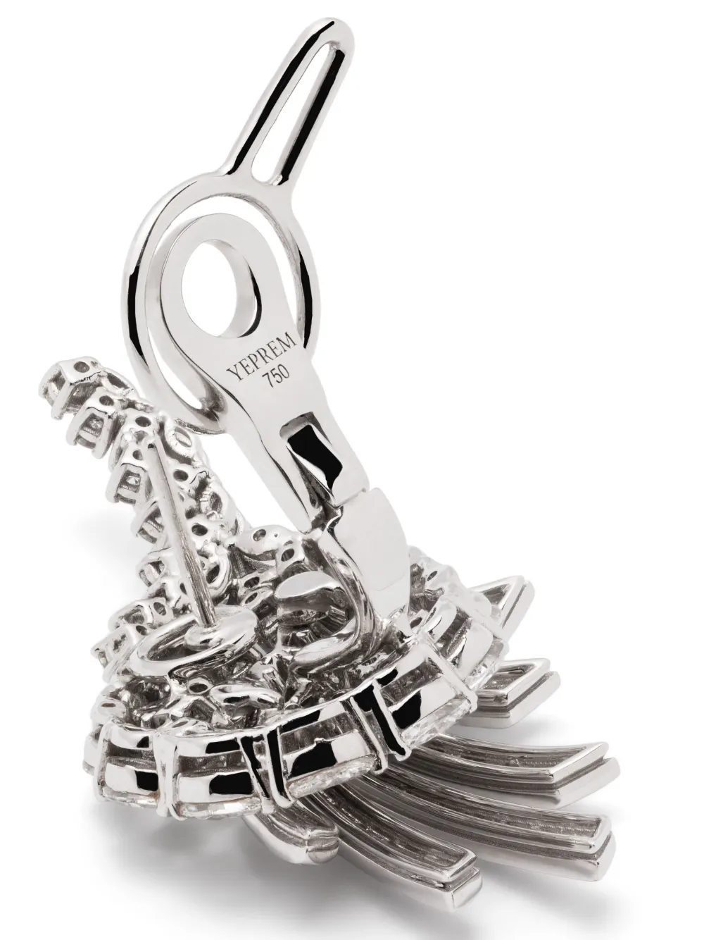 Yeprem 18kt White Gold Y-couture Diamond Earrings In Metallic