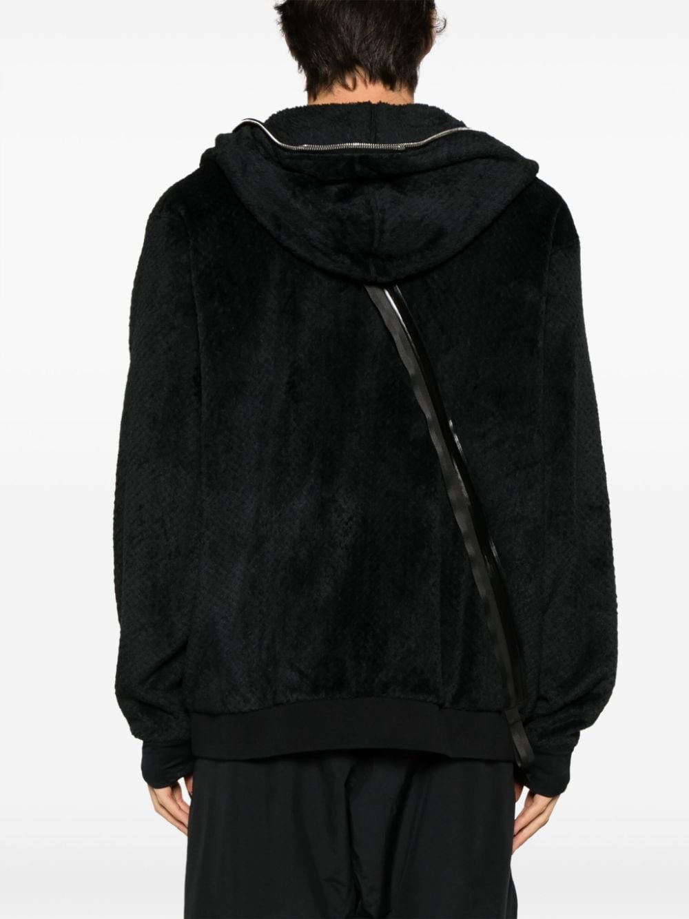 Shop Acronym High Loft Fleece Zip-up Hoodie In Schwarz