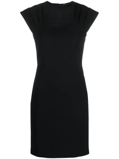 alice + olivia vestido corto con cuello cuadrado