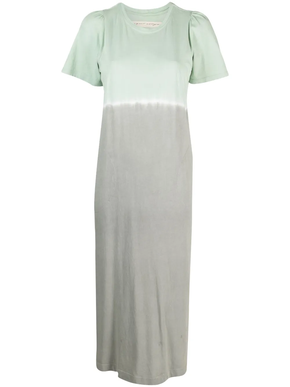 Raquel Allegra robe en coton tie-dye à manches courtes - Vert Top Merken Winkel