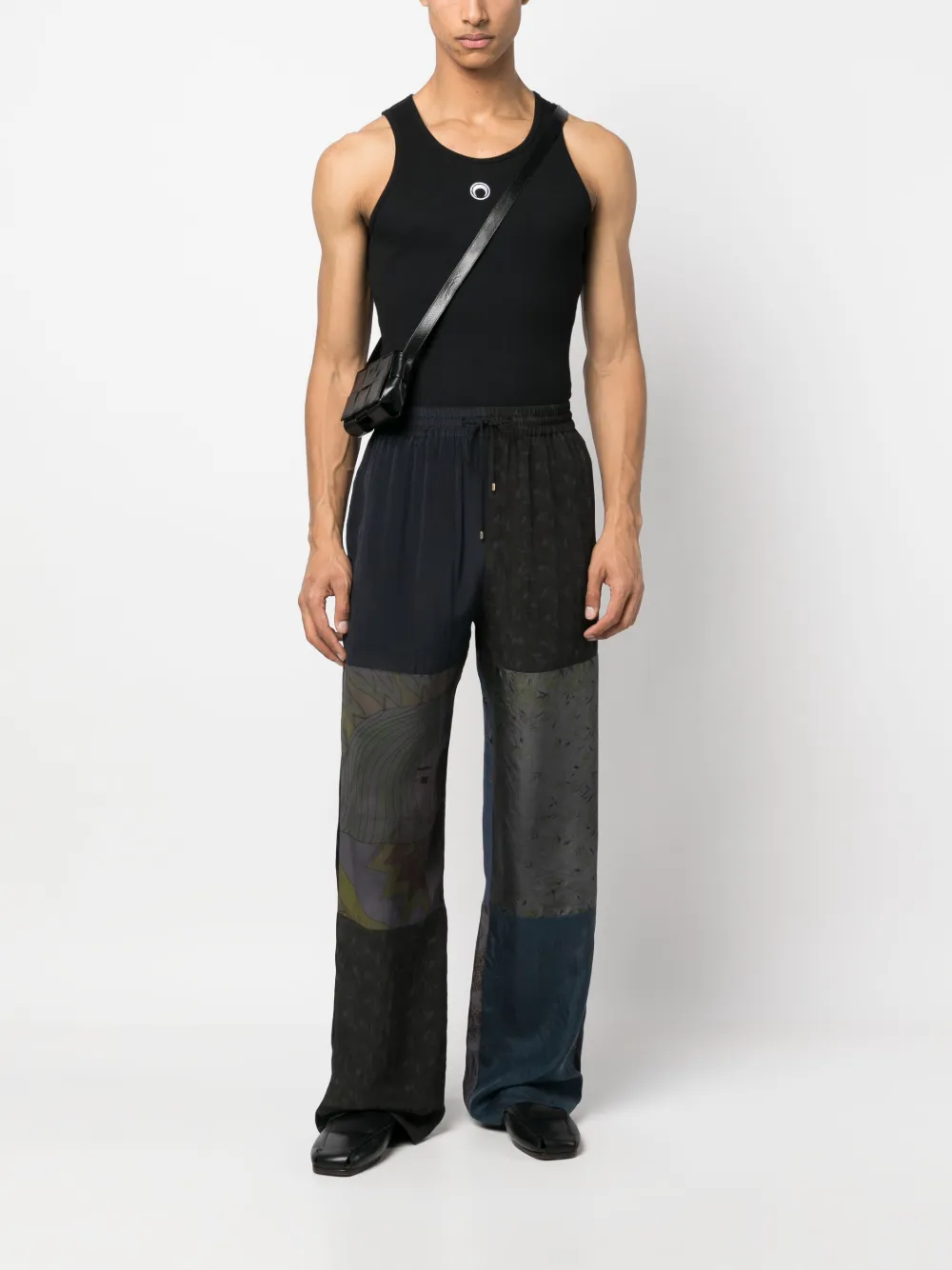 Marine Serre Broek met wijde pijpen - Blauw