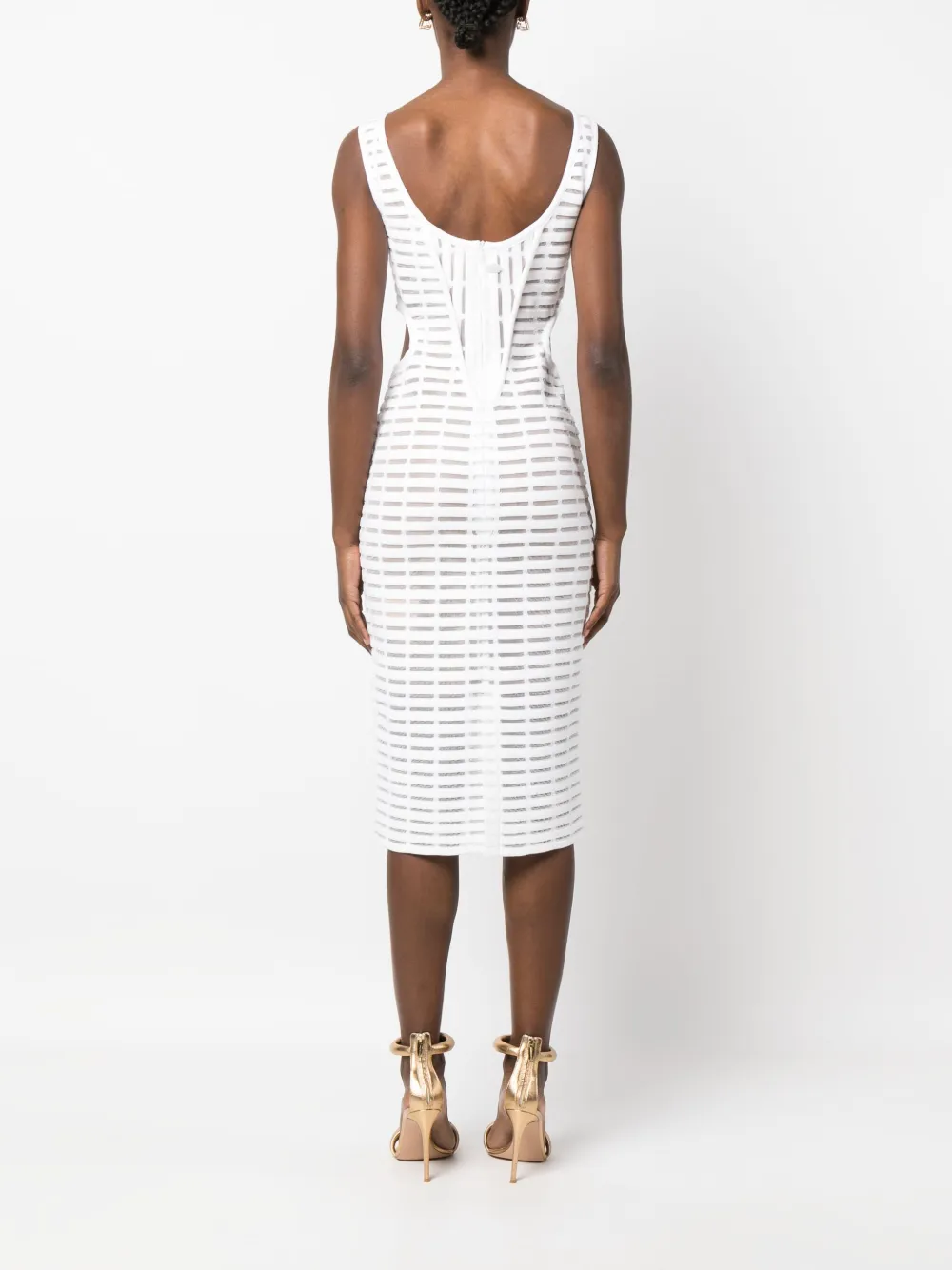 GENNY CUT-OUT CORDED MIDI DRESS