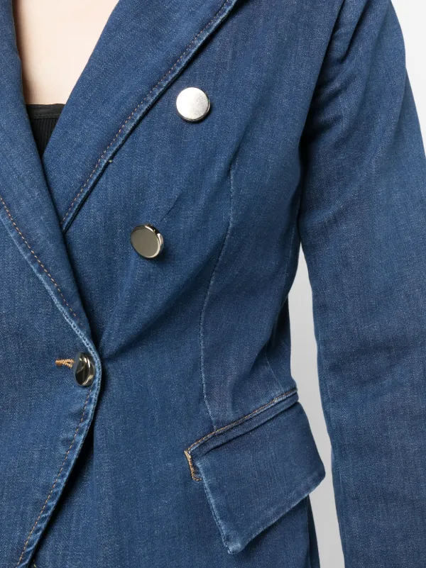 LIU JO double breasted Denim Blazer Farfetch