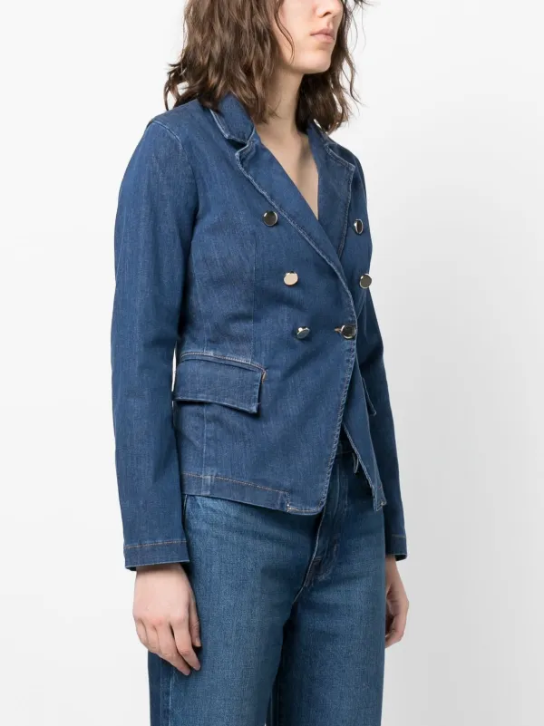 LIU JO double breasted Denim Blazer Farfetch