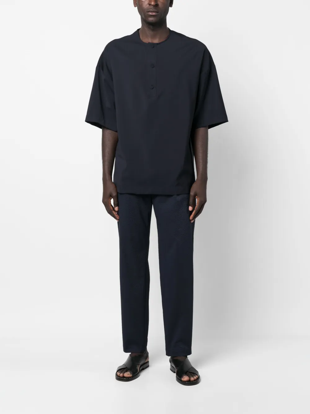 Emporio Armani Straight plooibroek - Blauw
