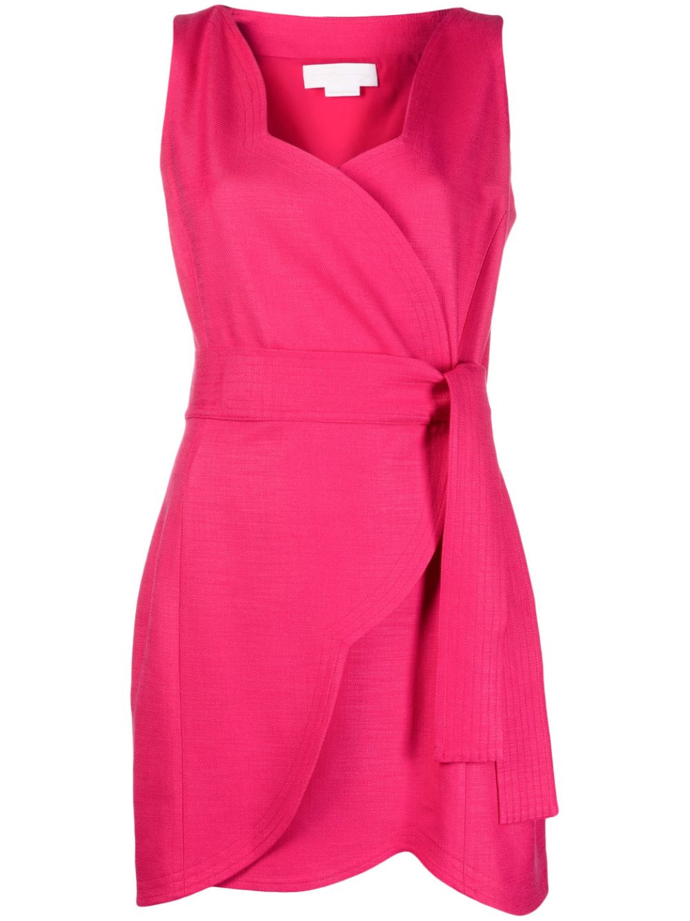 Genny Sleeveless Wrap-design Dress In Fuxia