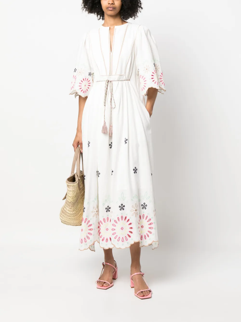 Scotch & Soda Broderie anglaise jurk - Wit