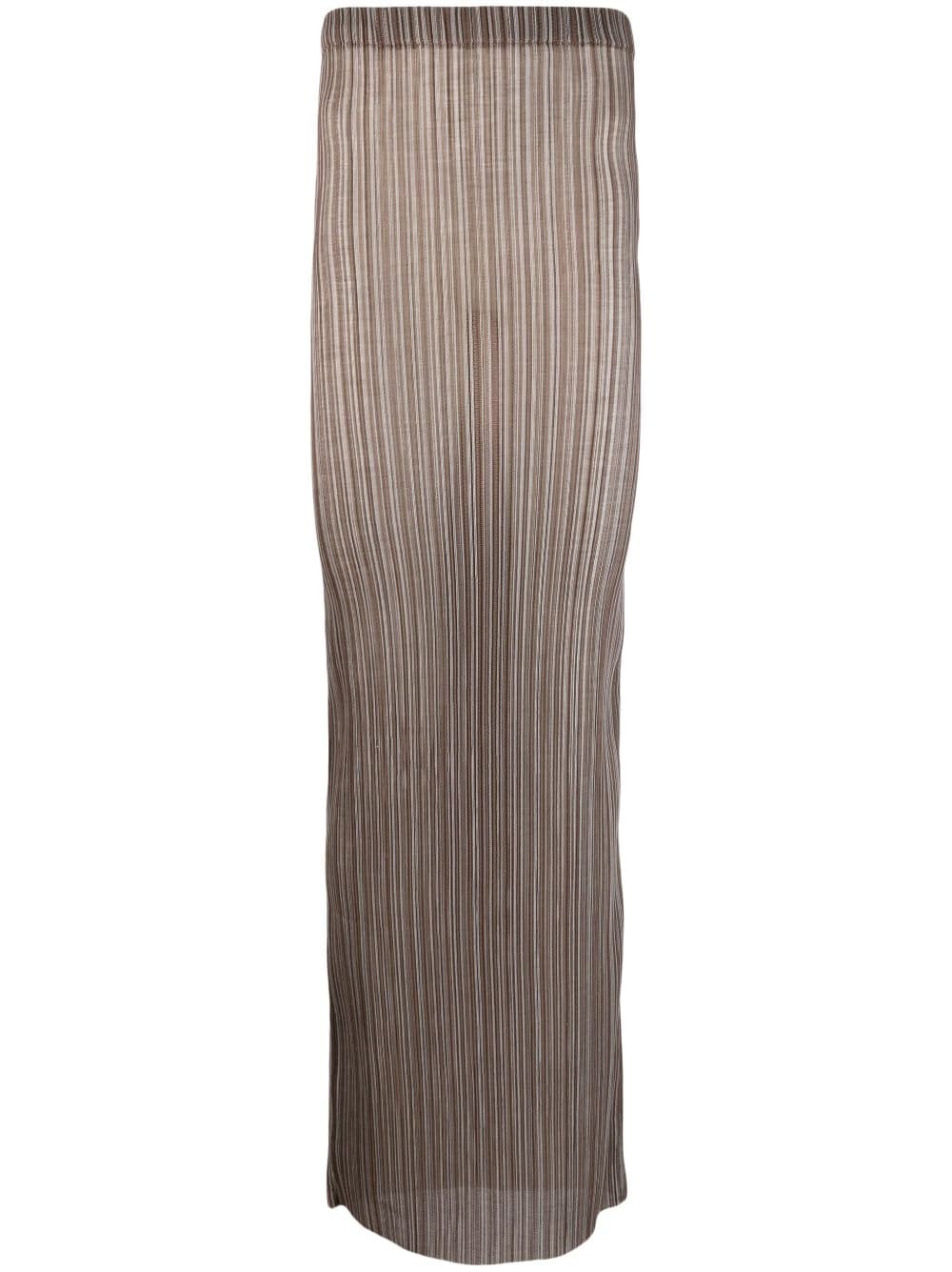 Ludovic De Saint Sernin Striped Maxi Skirt In Brown
