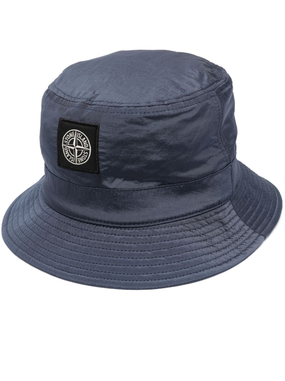 Stone Island Logo-patch Bucket Hat In Blue
