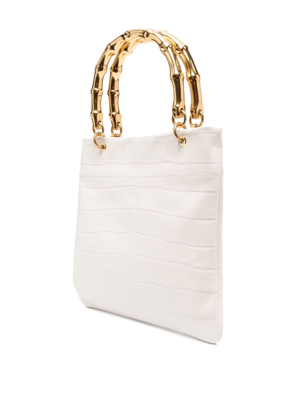 White and gold tote on sale bag