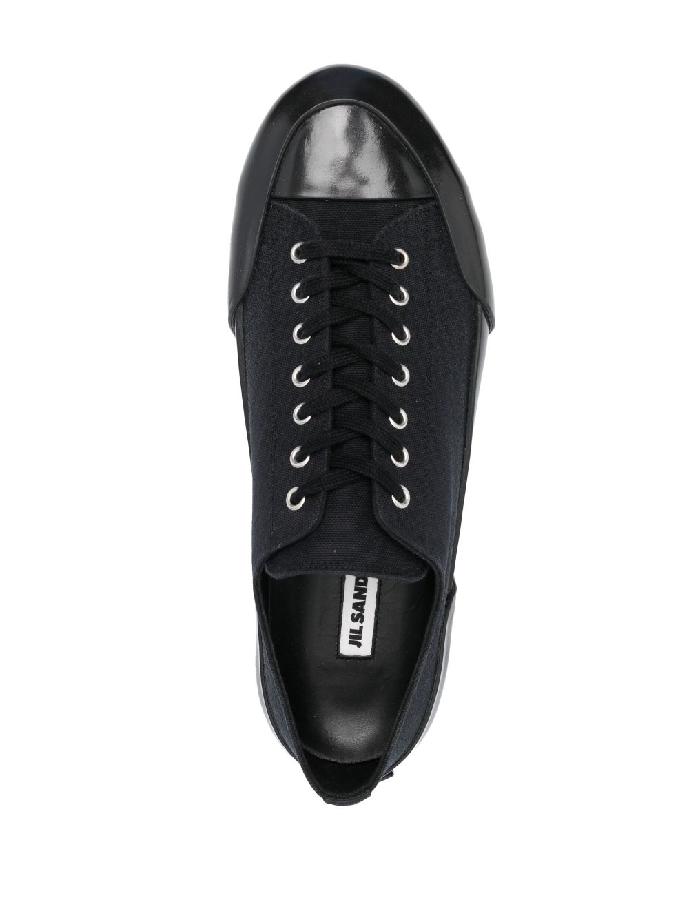 Shop Jil Sander Lace-up Low-top Sneakers In Black