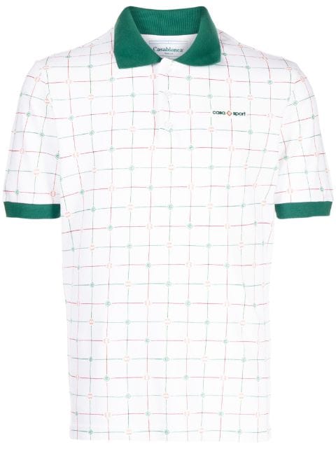 Casablanca - Casa Sport check-pattern polo shirt