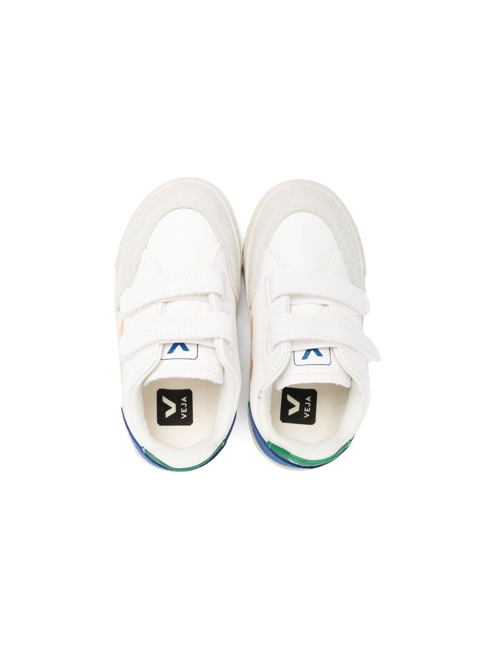 Shop Veja V-12 Touch-strap Leather Sneakers In White