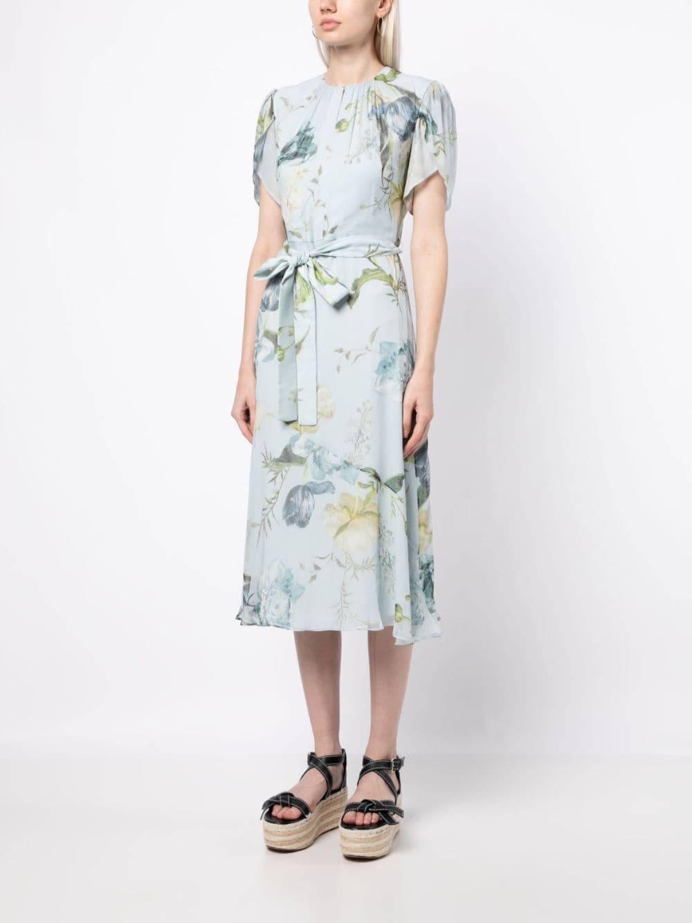 floral-print silk dress