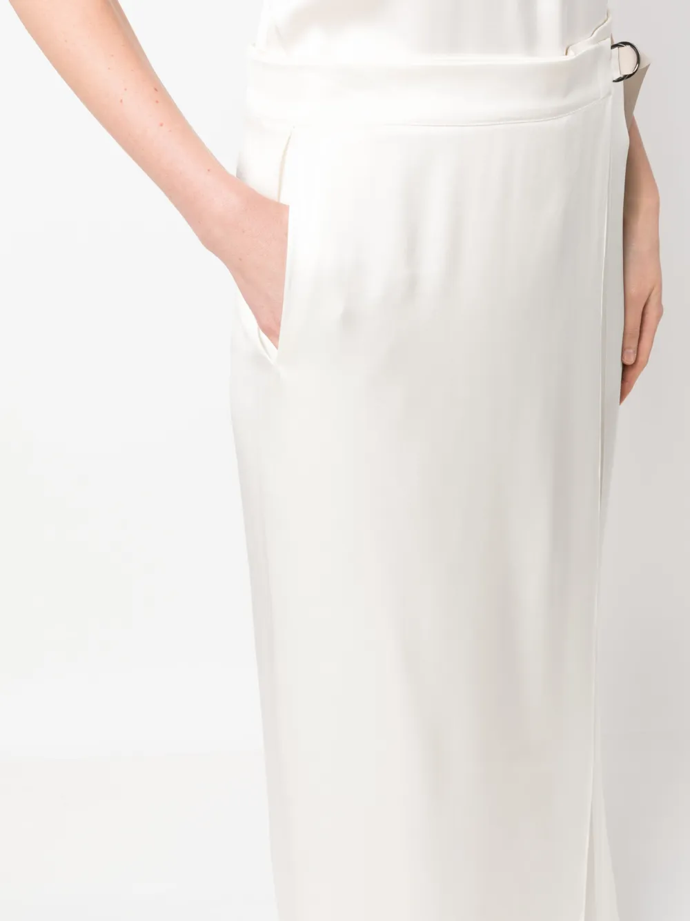 Shop Fendi Sleeveless Silk Satin Jumpsuit In White