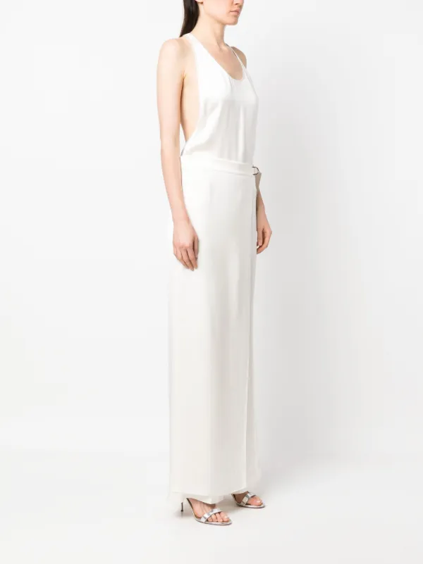 FENDI Sleeveless Silk Satin Jumpsuit | White | FARFETCH JO