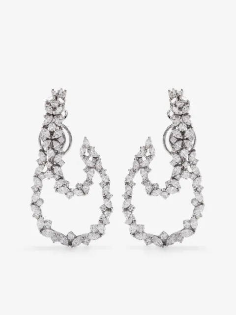 Yeprem arracadas en oro blanco de 18kt con diamantes