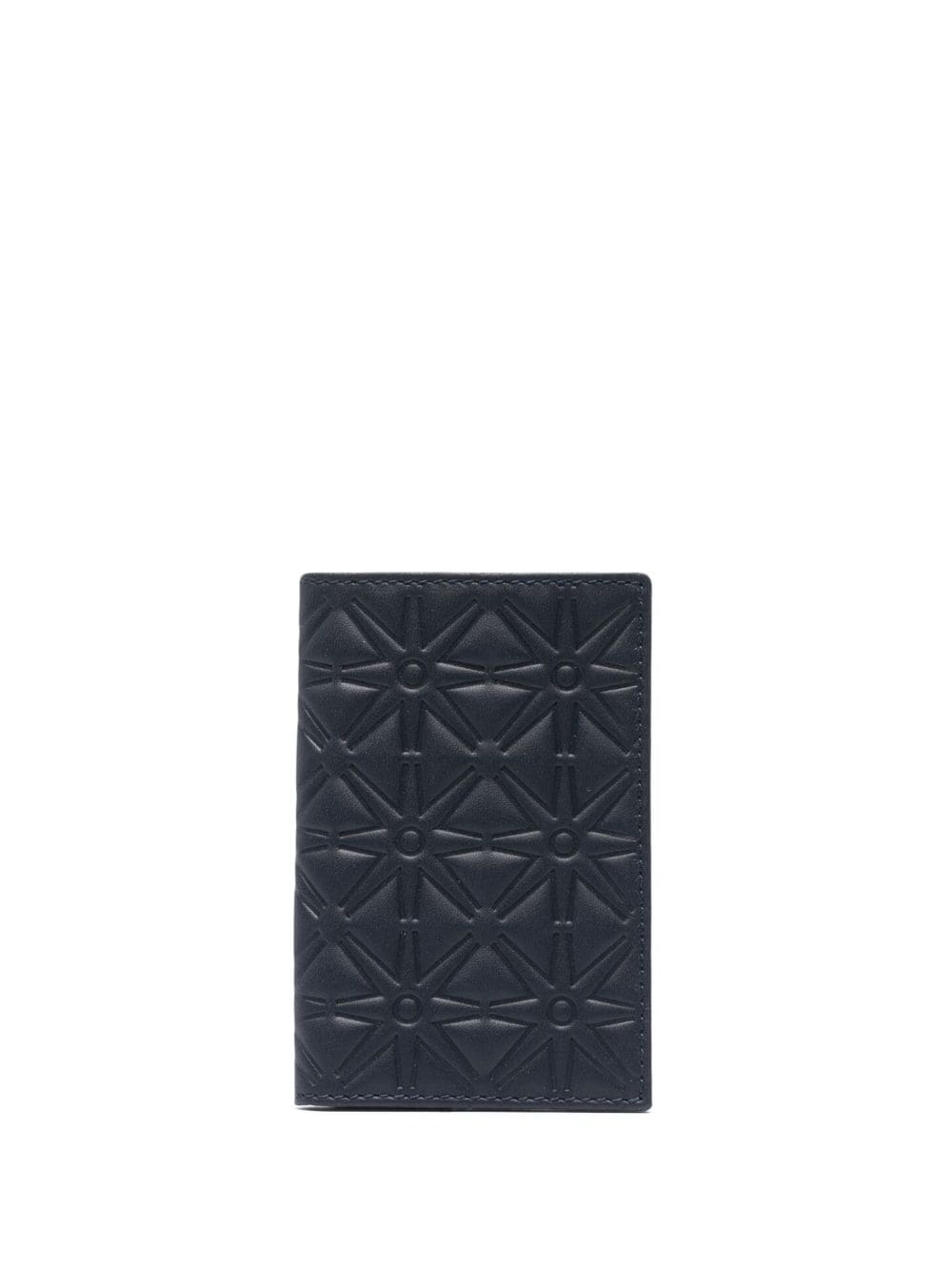 Comme Des Garçons Embossed Leather Wallet In Blue