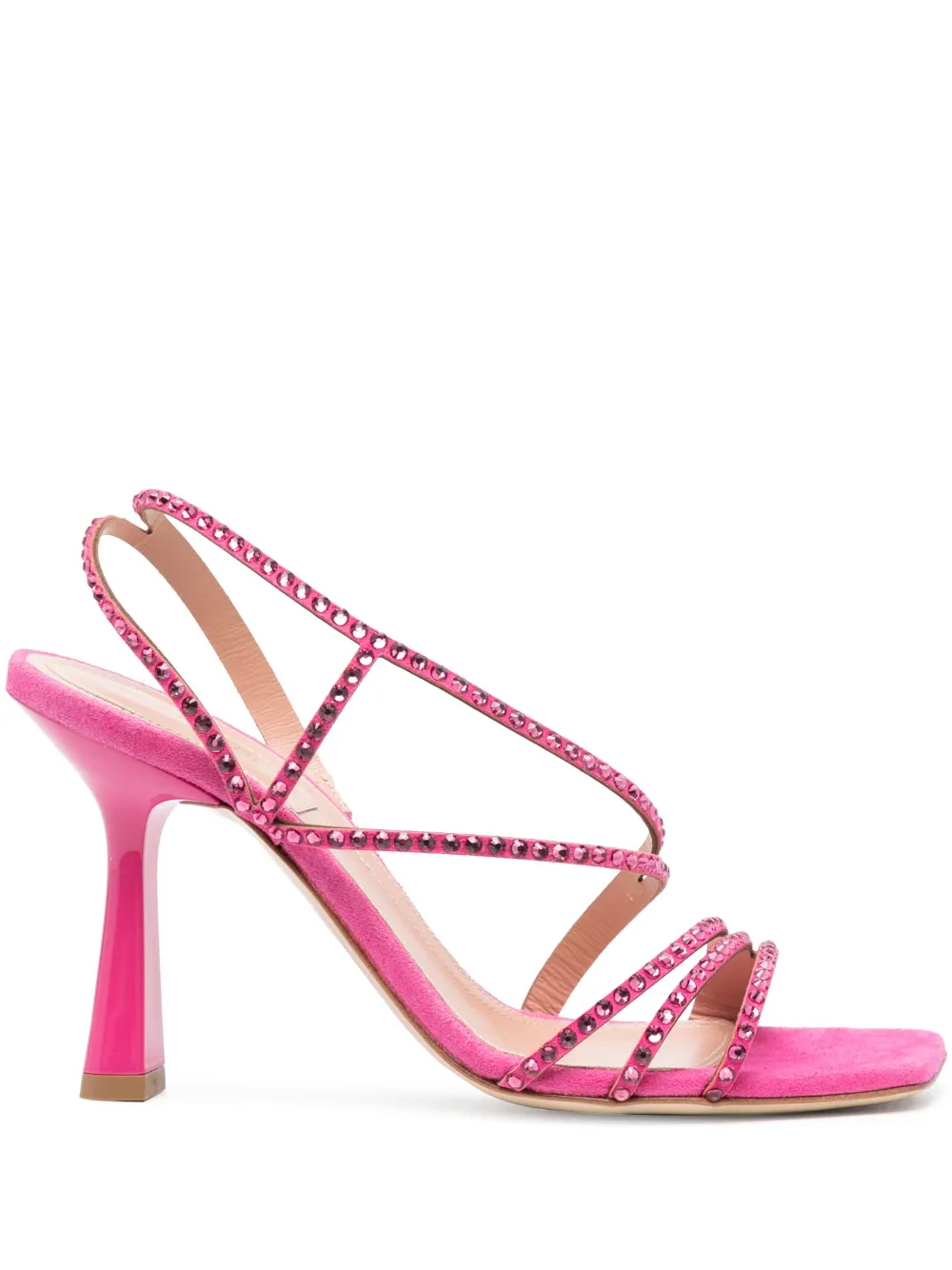 Alberta Ferretti 100mm Heel Calf-leather Sandals In Pink