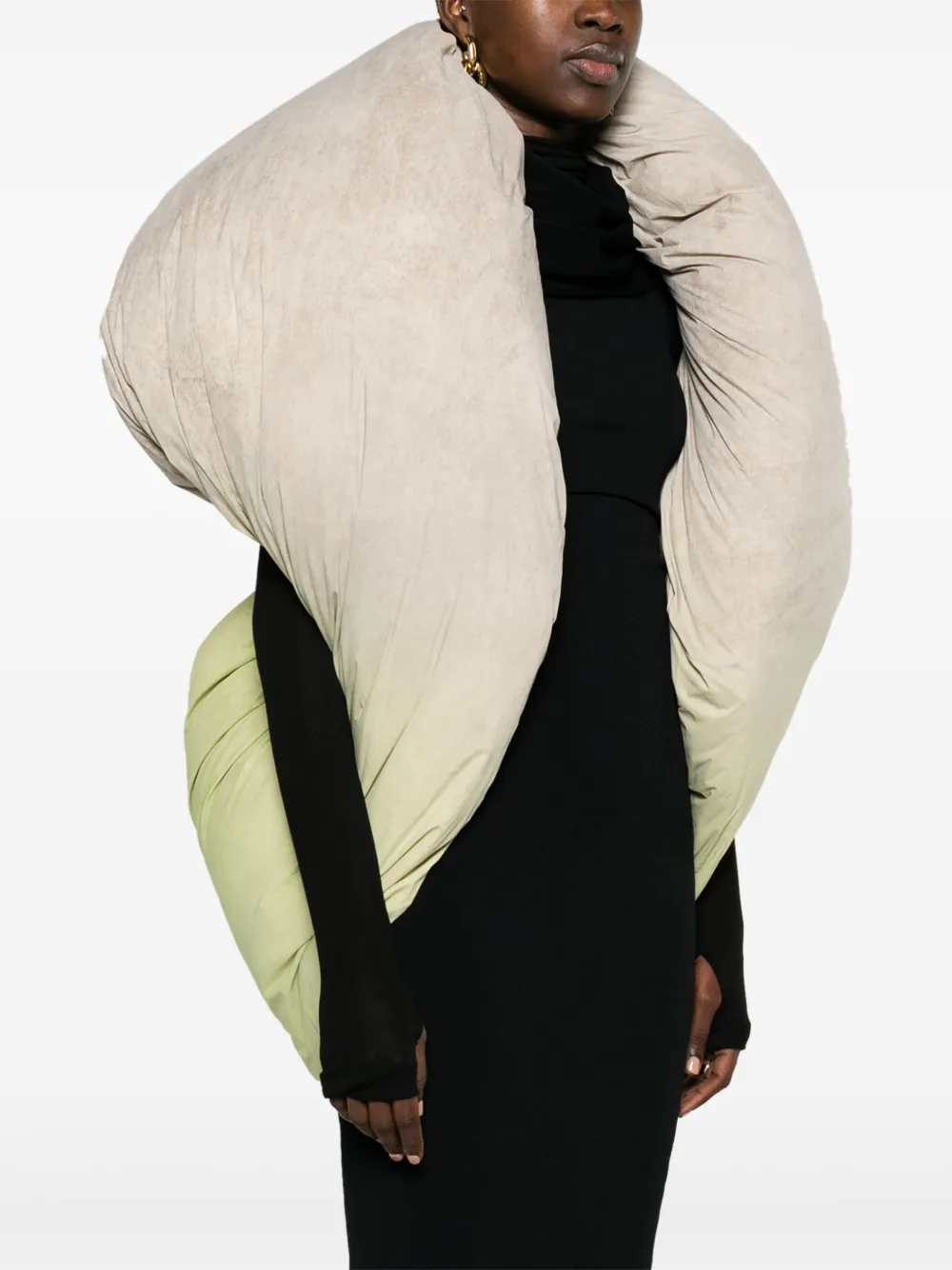 Moncler + Rick Owens Donsjack met ombré Beige