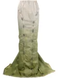 Moncler + Rick Owens gradient-effect denim maxi skirt - Green