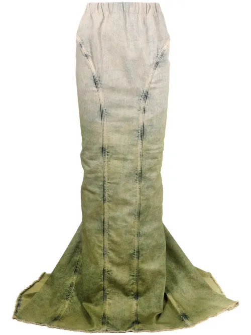 Jupe longue en jean à effet dégradé - Moncler + Rick Owens - Modalova