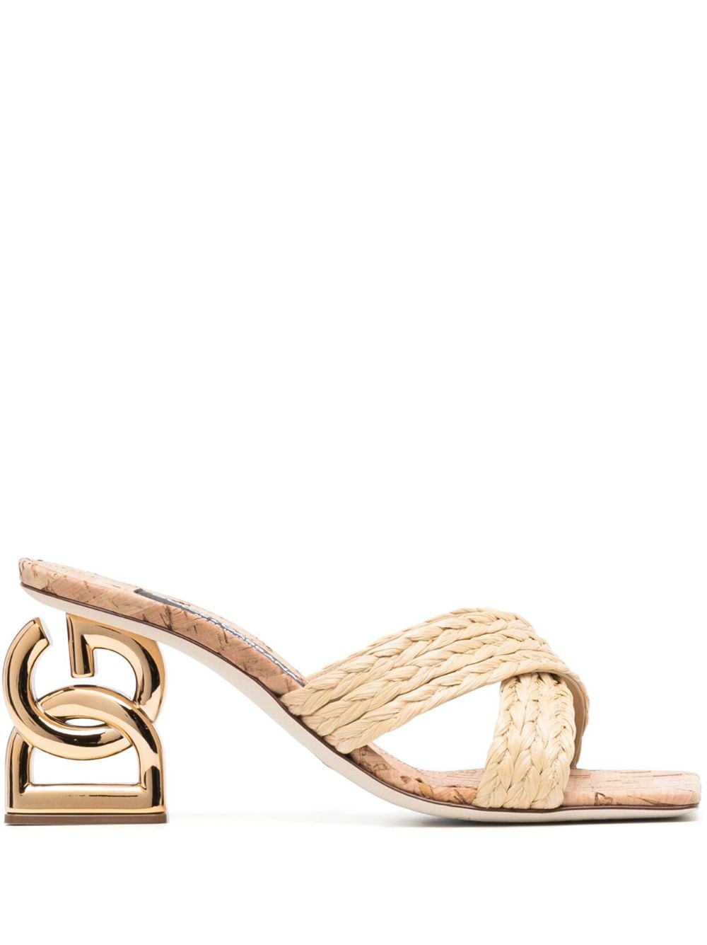 Shop Dolce & Gabbana Dg 90mm Woven Sandals In Neutrals