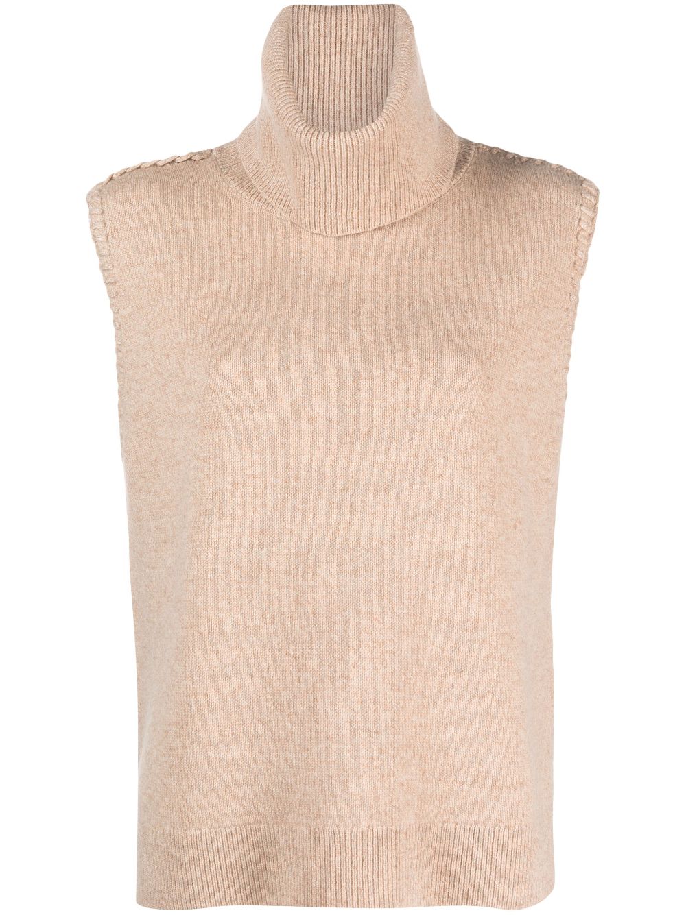 THEORY ROLL-NECK SLEEVELESS TOP