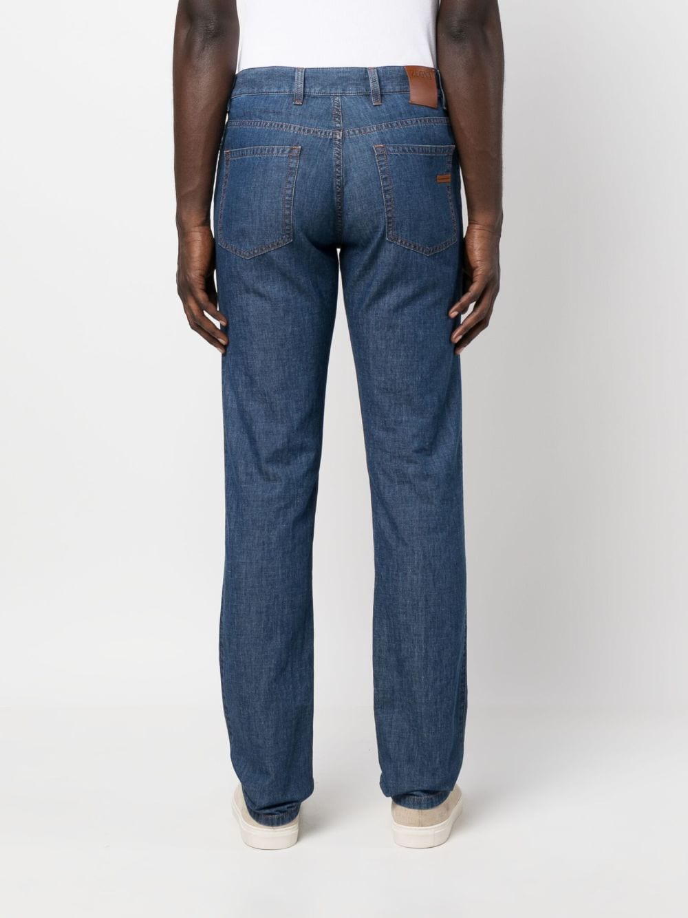 Shop Zegna Low-rise Straight-leg Jeans In Blue