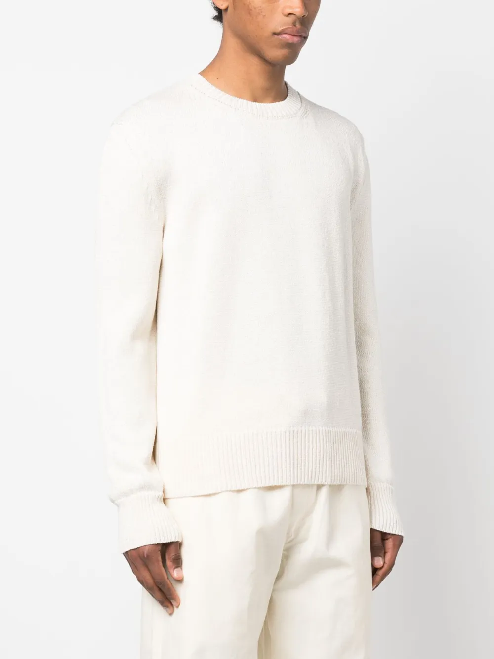  Jil Sander Pull En Maille à Col Rond - Tons Neutres 