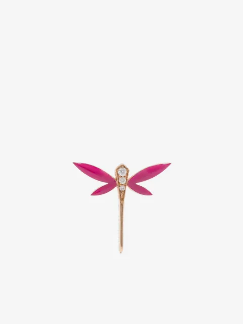 Anapsara 18K yellow gold Dragonfly diamond stud earring