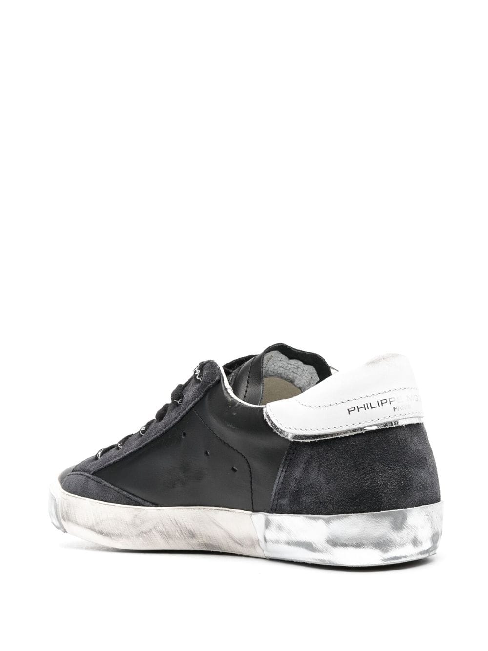 Shop Philippe Model Paris Logo-patch Lace-up Low-top Sneakers In Black