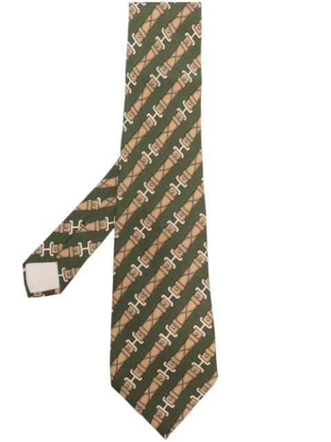 Hermès - 2000s pre-owned harness print silk necktie