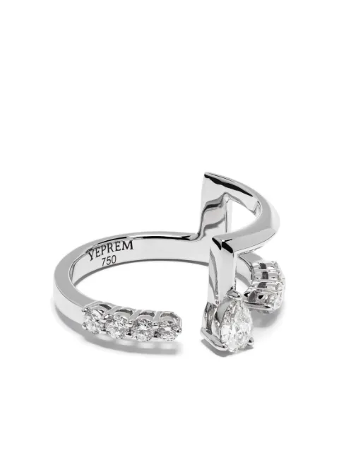 Yeprem 18kt white gold Y-Not diamond ring