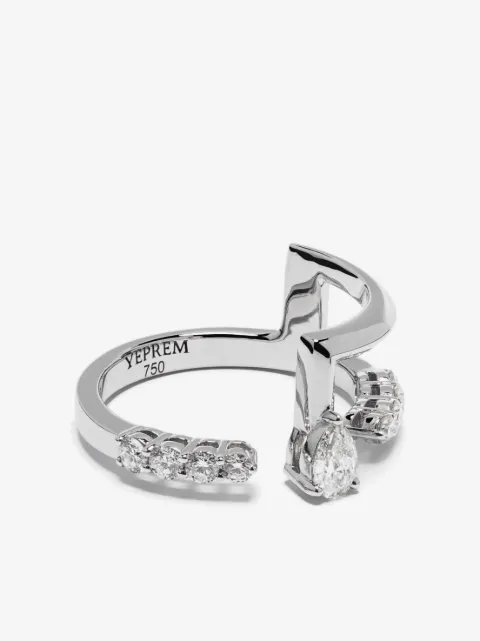 Yeprem anillo Y-Not en oro blanco de 18kt con diamantes