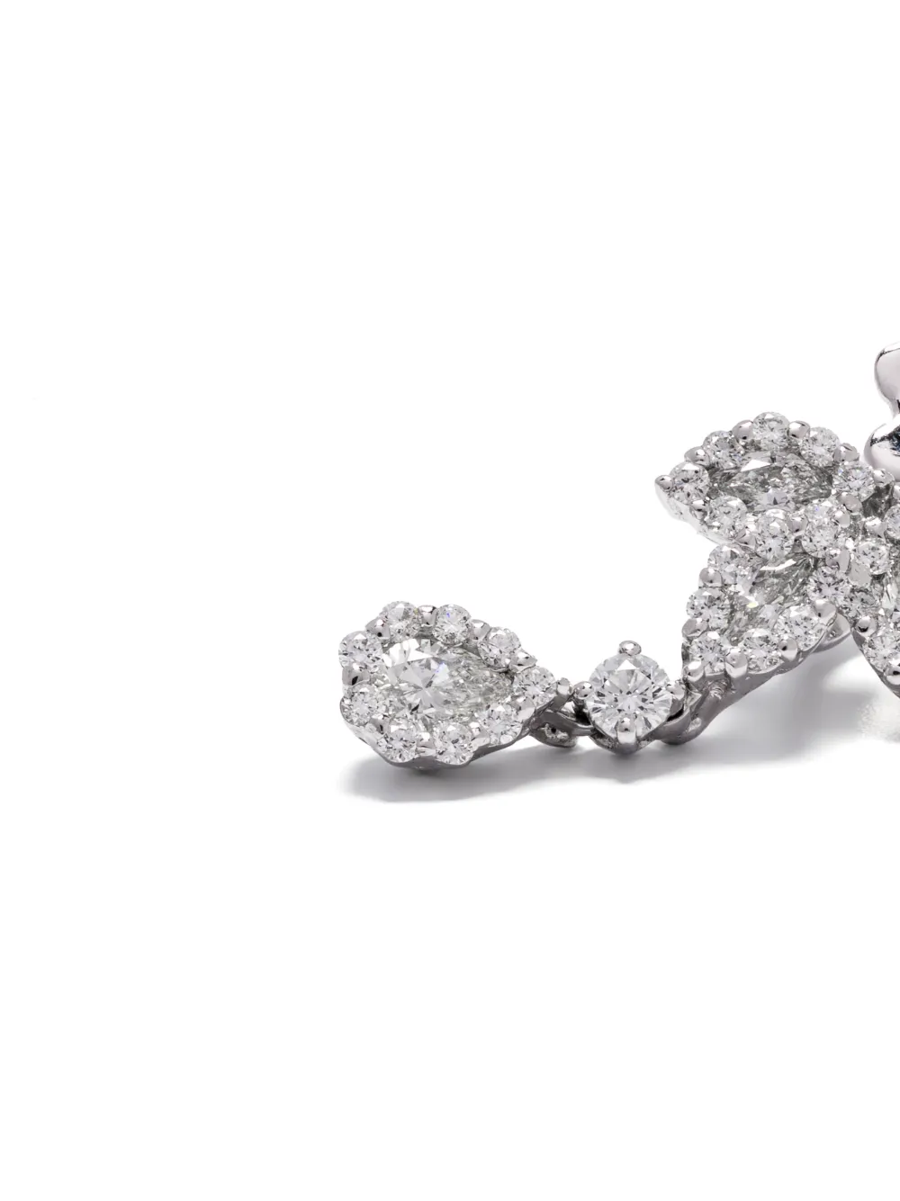 Yeprem 18kt White Gold Diamond Drop Earrings In Metallic