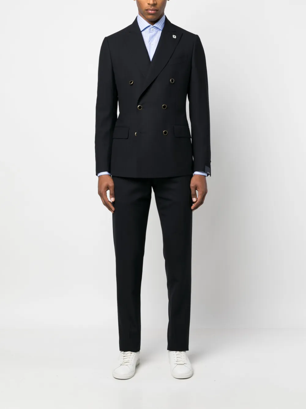 Lardini Pak met dubbele rij knopen - Blauw
