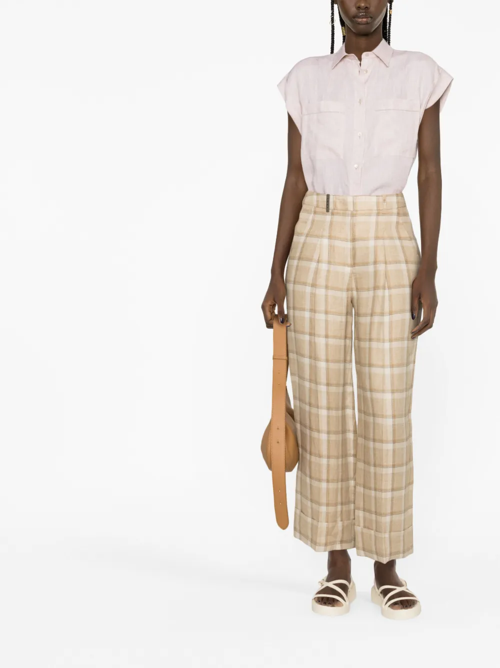 Peserico Cropped broek - Beige