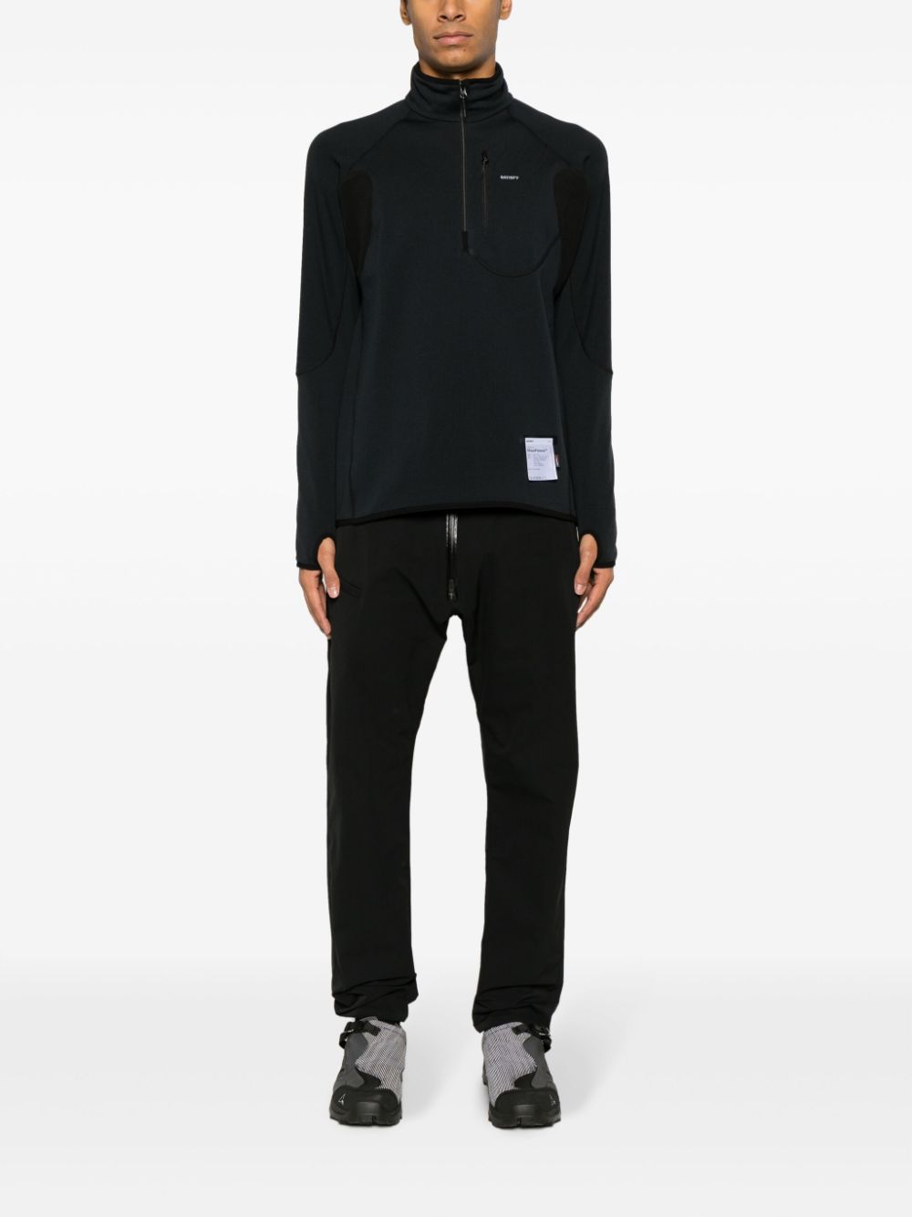 Shop Satisfy Ghostfleece™ Half-zip Sweatshirt In Black