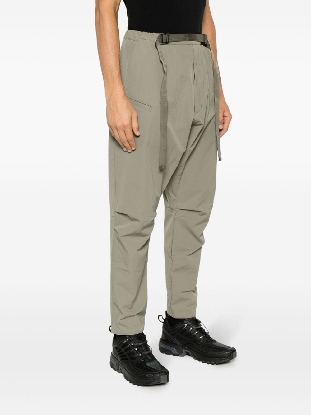 Shop Acronym Schoeller® Dryskin™ Tapered Drop-crotch Trousers In Green