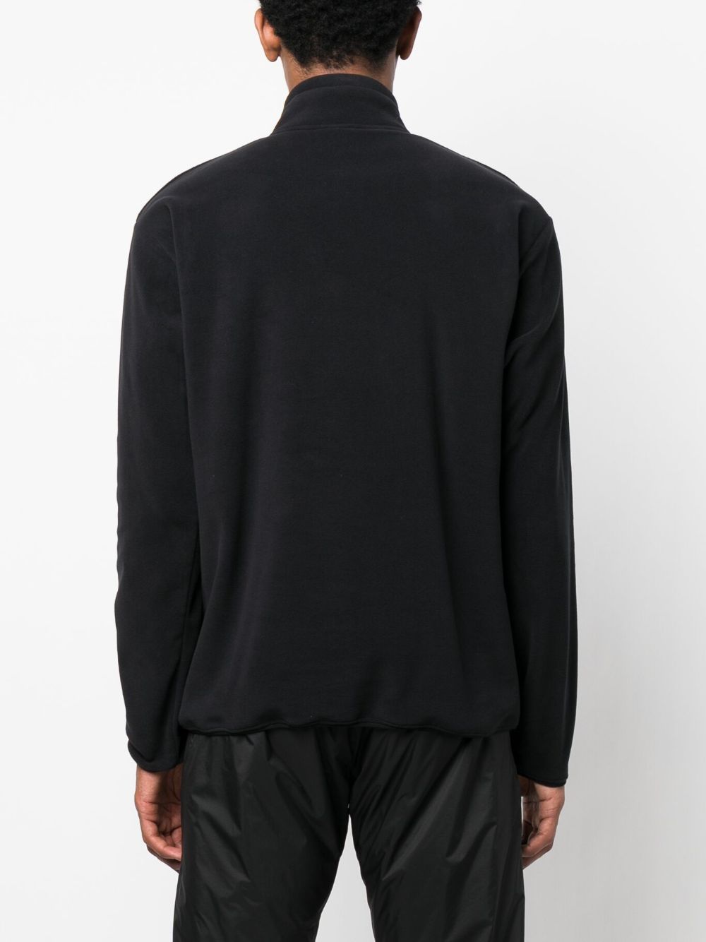 Shop Goldwin Fleece-texture High-neck Sweatshirt In Black