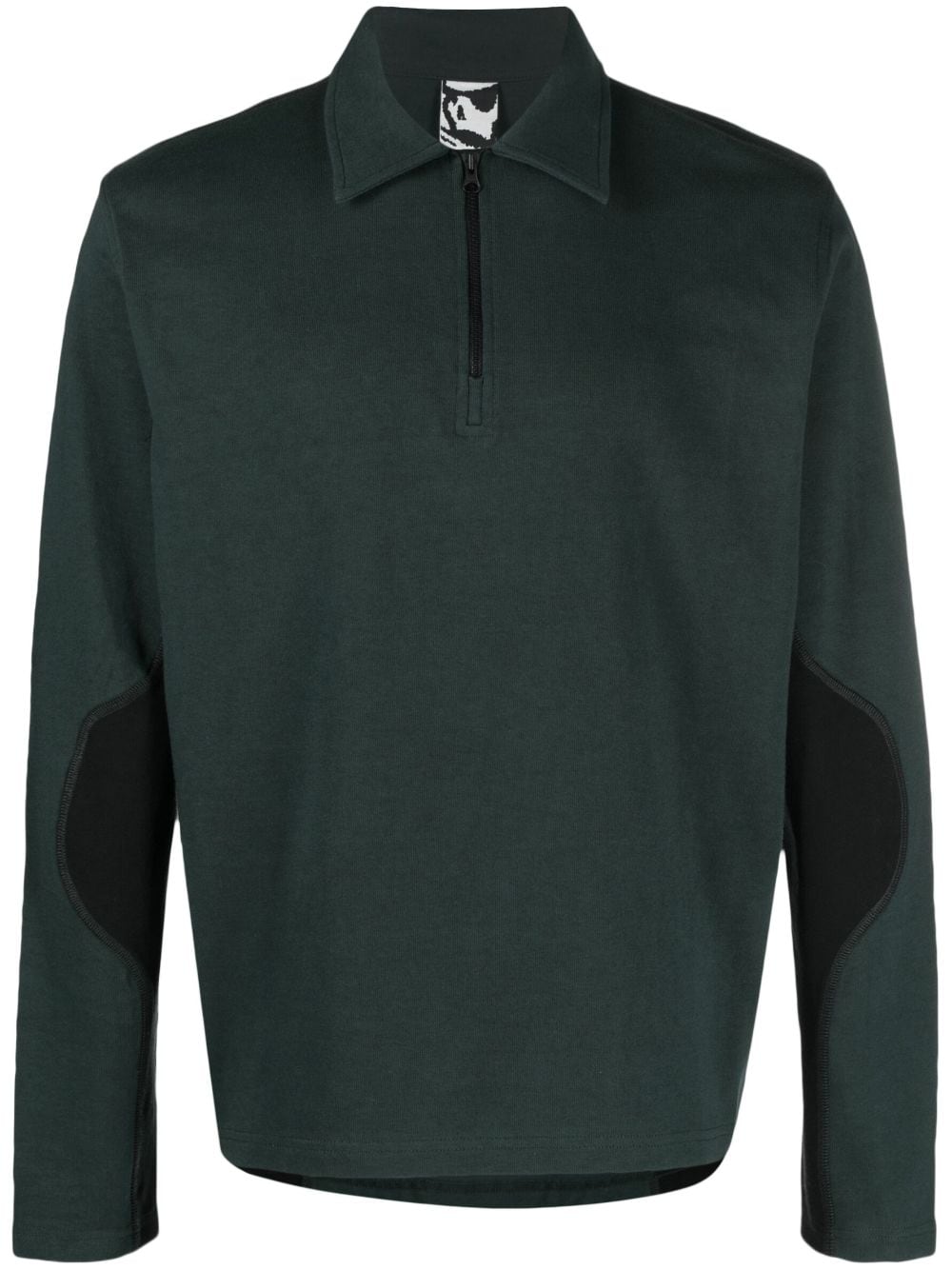 Shop Gr10k Colour-block Cotton Polo Shirt In Green